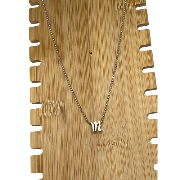 Alex Woo Sterling Silver ‘M’ Initial Pendant Necklace NY Designer Luxury Fashion - Picture 8 of 14